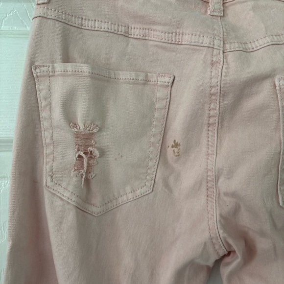 Redfox Pink Moto Skinny Jeans Size 9 Distressed Zipper Y2K - Picture 5 of 5